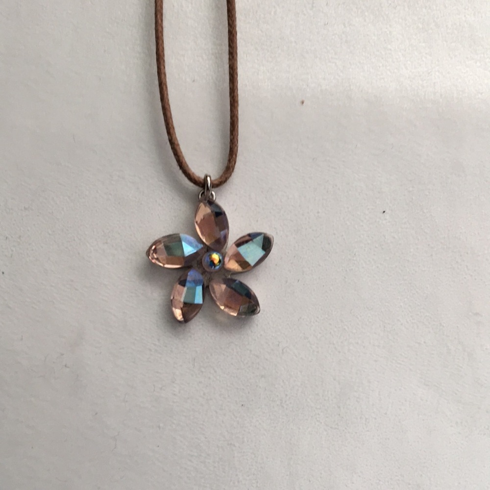 Light pink Swarovski flower pendant